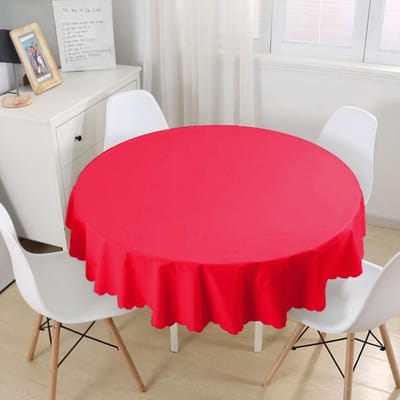 Rond Tafelkleed Ø140cm - Effen Rood - Bedrukt Velvet Textiel - Tafelkleden - Tafellaken
