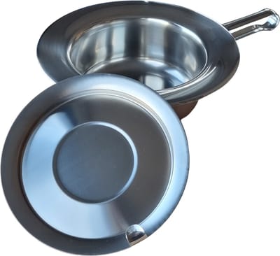 Premis RVS Cilindrische Ondersteek Volwassenen - Inclusief Deksel - 2 Liter - Hoogwaardig RVS 304 - Duurzaam & Hygiënisch - Bedpan Recht Model