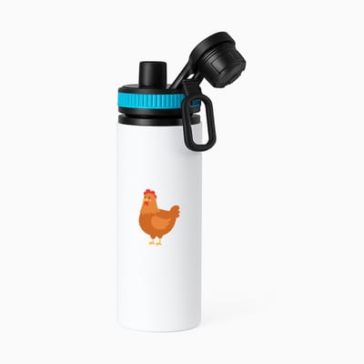 Hacebo® - Kip waterfles met draaidop blauw - Kippen - Dieren liefhebbers - Haan - kinderboerderij - vogels - water fles - 850ML