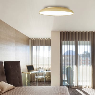 Viokef LED plafondlamp Art, Ø 45 cm, crème-goudkleurig, metaal