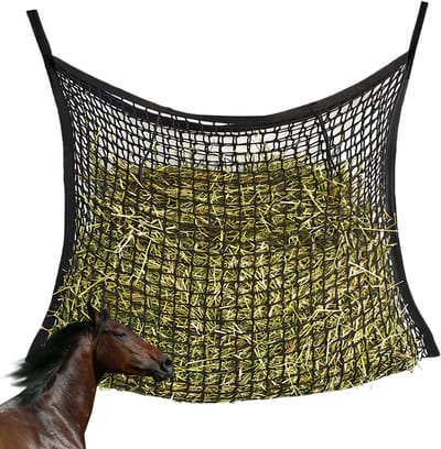 Dailygoods- Hooiennet 120 x 90 cm - Voedernet voor 8,5 kg hooi - Duurzaam PP-vezelnet - Afmetingen 3 x 3 cm - Hooizak - Gezonde voering