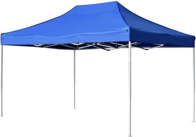Feesttent - Partytent Paviljoen - Buitenfeesten Organiseren - Robuust Aluminium Frame - 4.5x3 Meter - Blauw