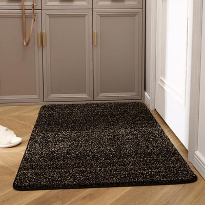 Vloermat voor Voordeur Geavanceerd Gevoel Deur Deur Vuilafstotend Vuilvrij Wassen Vloermat voor Huishouden Licht Luxe Tapijt Verdikt 50x80cm black