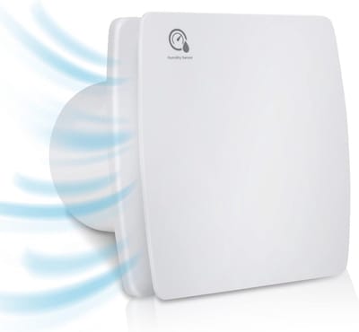 Badkamerventilator met Vochtsensor en Timer - 100 mm Wandventilator voor Badkamer, Toilet, Keuken