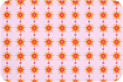 Badmat 90x60 cm - Antislip - Zon - Motief - Roze - Badmatten voor badkamer - Badkamermat - Douchemat - Badkamer mat