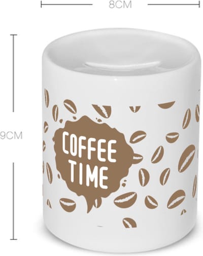 Akyol - coffee time Spaarpot - Koffie - koffie drinkers/liefhebbers - koffiebonen - verjaardagscadeau - cadeau - kado - geschenk - verjaardag - collega's - 350 ML inhoud