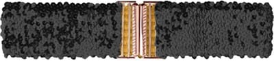 Sparkle Tailleriem Zwart | Sequins / Glitter Pailletten | 65 - 95 cm | Elastische Riem | Fashion Favorite
