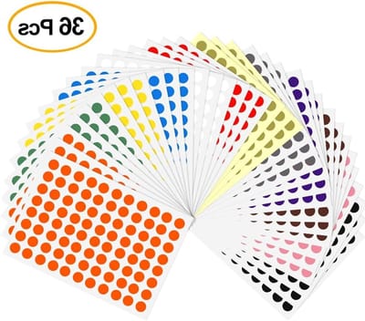 Kleurcodering Stickers - 36 Vel met 8mm Kleine Ronde Dots voor Organisatie en Labeling