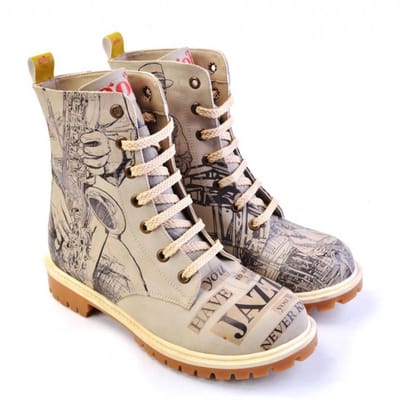 Goby Jazz Spirit Dames Veterboots - Handgemaakt Vegan Leer - Maat 42