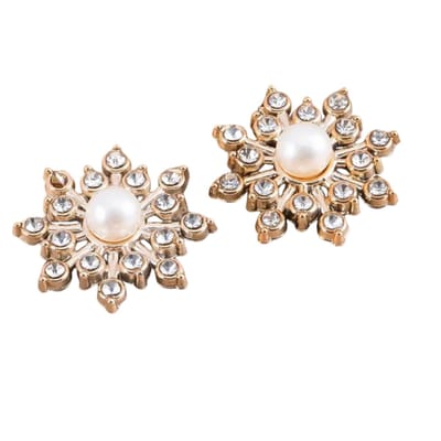 Clip oorbellen -budget -goudkleur -ster -parel 2 cm- kunststof- geen gaatje- Charme Bijoux