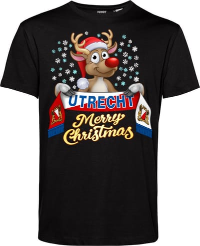 T-shirt Utrecht | Foute Kersttrui Dames Heren | Kerstcadeau | FC Utrecht supporter | Zwart | maat XS