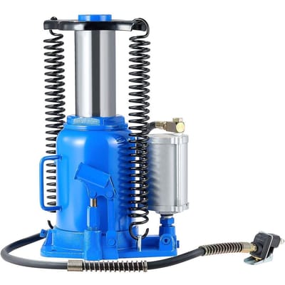 Vérin hydraulique à air, 32 tonnes (70546,9 livres) Capacité, Plage de levage de 255 à 415 mm, Cric bouteille soudé robuste pneumatique/manuel avec pompe pour SUV,