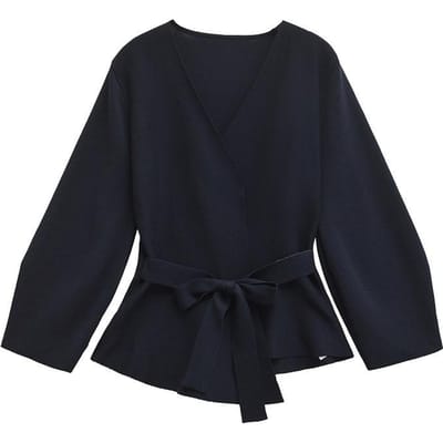 Dames Blazers Wrap Knit Casual Blazer Vrouw Schoudervullingen Jassen en Jasjes Lange Mouw Riem Blazers voor Dames M