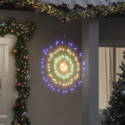 vidaXL Kerstverlichting vuurwerk 2 st 140 meerkleurige LED's 17 cm