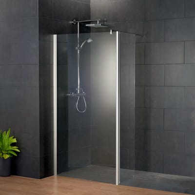 Schulte douchewand - inloopdouche - met beweegbaar zijelement - 90x30x190 cm - chroom profiel - transparant veiligheidsglas - Fixil Nano antikalk - art. D369306-F 41 500