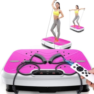 Fitness Vibratieplaat - Trilplaat Body - Lichaamsvorming Thuis - Stille Motor - 150 kg Max - Rood