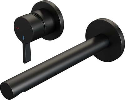 Brauer Black Edition inbouw wastafelmengkraan met rechte uitloop en rozetten model E2 mat zwart