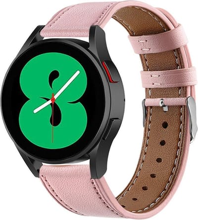 Strap-it Leren bandje - geschikt voor Samsung Galaxy Watch 7 (40 & 44mm) / Galaxy Watch 6 (Classic) / Galaxy Watch 5 / Galaxy Watch 5 Pro / Galaxy Watch 4 / Watch 4 Classic / Watch FE - bandje leer voor Galaxy Watch 4-5-6 alle varianten - roze