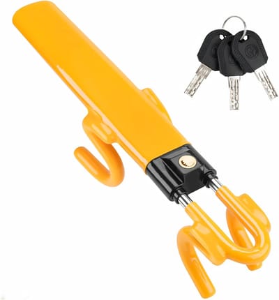 AHD® Stuurslot Auto - Stuurslot - Wielklem - Geel - 39cm x 12cm x 10cm
