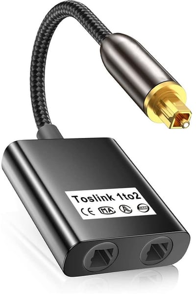 0,25 m Audio Fiber Optic Splitter - Dubbele Output Toslink Adapter