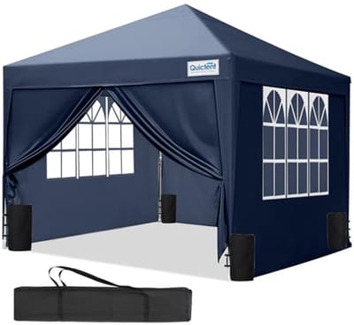 Vouwpaviljoen 3 x 3 meter met zijpanelen en roltas - Waterdichte partytent voor feesten en buitengebruik