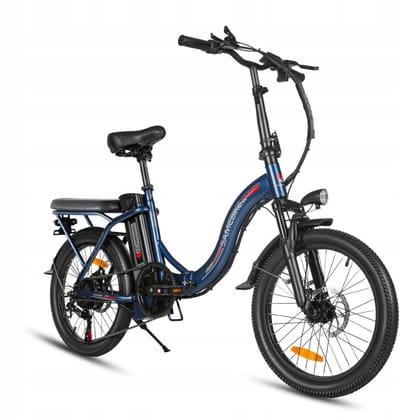 Samebike CY20 Elektrische Fiets – 20" Opvouwbaar, 250W Motor, 36V 12Ah Accu, 7-Speed Shimano, Korf & Standaard – Donkerblauw