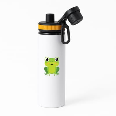 Hacebo® - Kikkers waterfles met draaidop oranje - Kikker - Dieren liefhebbers - Amfibie - pad - water fles - 850ML