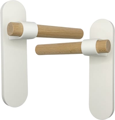 Home 3D® - Deurklink Wit - Deurbeslag met Schild - Modern Design - voor Binnendeuren - Complete set - Ontworpen en Gemaakt in Nederland