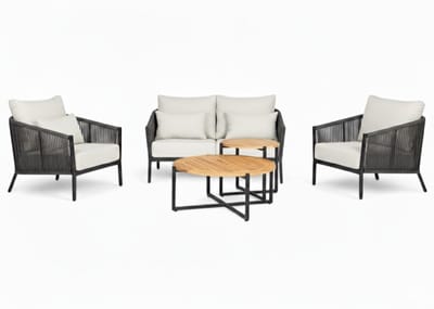 Belito® Ouddorp Aluminium Stoel-Bank Loungeset - Rope - All-Weather - Nr.5