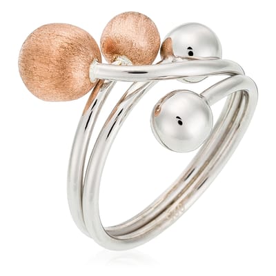 Orphelia ZR-3886/56 - Ring Balls - Zilver 925 Bicolor - Maat 56