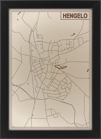 Houten stadskaart van Hengelo (Gelderland)