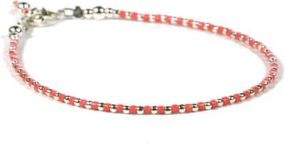 Heaven Eleven - dames - Enkelbandjes - zilver - 925 - oranje - 1mm - 25cm