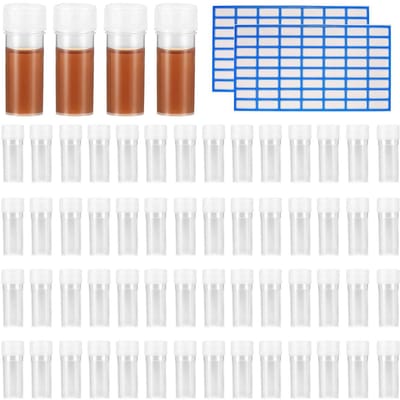 Dailygoods- Reageerbuisjes 5ml - Transparante Proefbuisjes - Kunststof Buisjes met Schroefdop - Breukbestendig - Lekvrij - Laboratorium Testbuisjes - Monsterflesjes