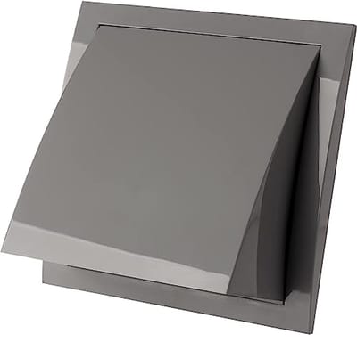 Grijs Ventilatierooster Ø 125 mm - Weerbestendig Kunststof Rooster met Terugslagklep