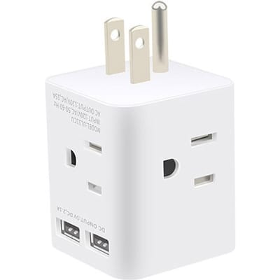 Meervoudig stopcontact verlenger Elektrisch wandstopcontact splitter met 4 15A AC stopcontacten 2 USB-poorten