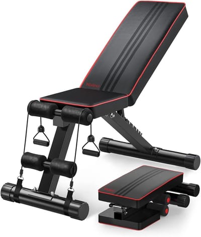Opvouwbare Trainingsbank - Fitness Bank - Kracht Training - Verstelbare Rugleuning - 300 kg Capaciteit - Zwart