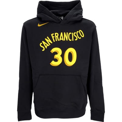 Herenhoodie Nba City Edition Club Hoodie No 30 Stephen Curry Golwar Zwart