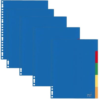Stylex tabbladen set - 15x stuks - gekleurd - 23 ringen - A4 formaat - kunststof - voor ringmappen