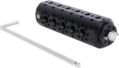 Ronde Handgreep Rig voor Camera's, Multifunctionele Aluminium Extensie met Locatiegaten, Ergonomische Handgreep voor 15mm Steunen en Stabilisatie