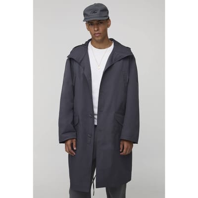 Regular Fit lang gesneden parka met capuchon Jacket | Charcoal | Size XS