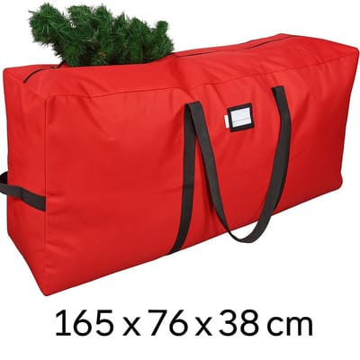 MeubelsvanJoep® Opbergtas voor Kunstkerstboom rood - Beschermhoes voor tuinkussens – 165x76x38 cm – Deluxe Opbergoplossing met Ritssluiting en Handvaten - Stevige Tas voor Kerstboomopslag - Opbergdoos - Opbergbox