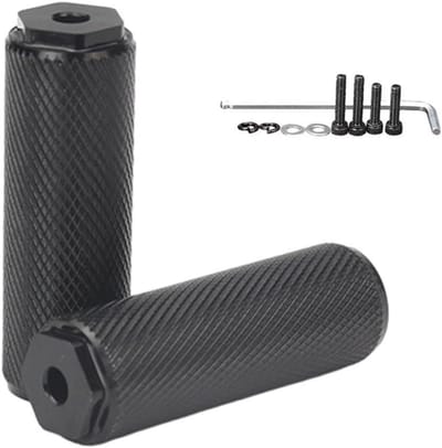 Fiets Voetsteunen - Fiets Haringen - Extra Ondersteuning - Anti-slip Grip - 75mm Lengte - Zwart