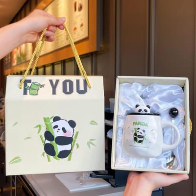 Souvenir Meisjes Schattige Panda Keramische Mok Koppels Waterbeker Creatieve Praktische Beker Heren Koffiekop Cadeau 301-400ml
