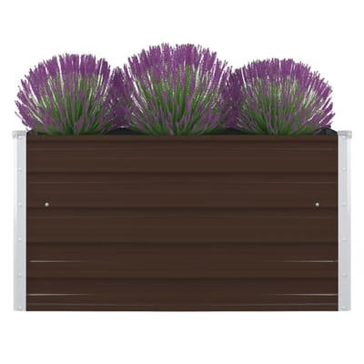 vidaXL - Plantenbak - verhoogd - 100x100x45 - cm - gegalvaniseerd - staal - bruin