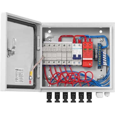 Zonnepaneel Combiner Box 6 Strings 15A voor Zonnepaneelsysteem Stalen Behuizing IP65
