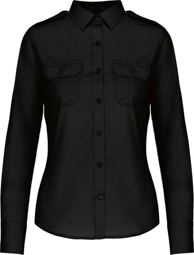 Kariban Damespilootoverhemd lange mouwen K506 - Black - XXL