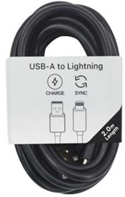 Musthavz to Go USB-A to Lightning Cable 2.0 meter, black