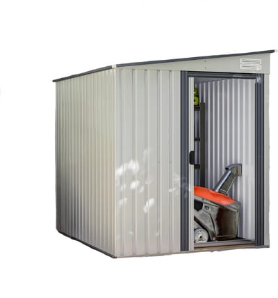 Metalen Tuinberging 2,81 m² – Gereedschapsschuur 154 x 206,5 x 181 cm met Lessenaarsdak – Weerbestendige Tool Shed – Ivoor