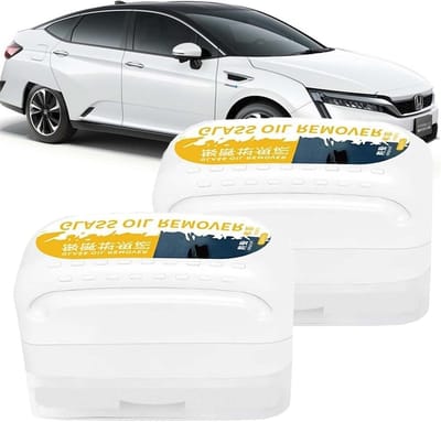Multifunctionele auto-oliefilm reinigingsborstel - Set van 2 stuks - Glazen oliefilm reiniger voor auto - Ruitenreiniger - Voorruiten schoonmaak - Oliefilm verwijderaar - Autoaccessoires