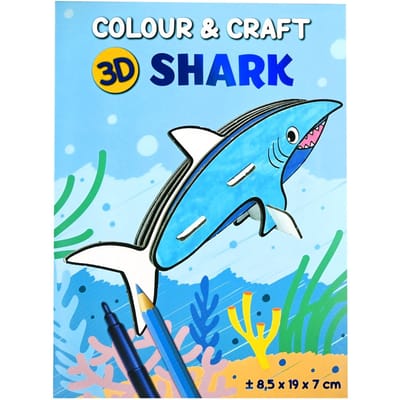 Kleur en knutsel je eigen 3D dier - Haai